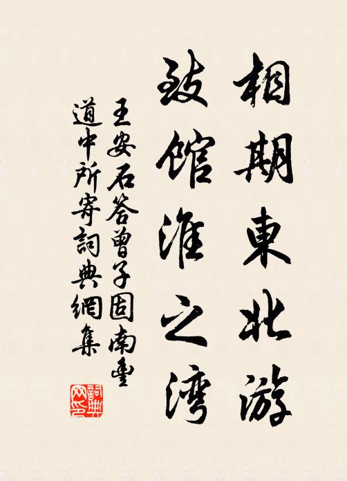 王安石相期东北游，致馆淮之湾书法作品欣赏