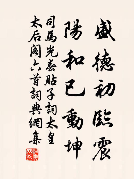 司马光盛德初临震，阳和已动坤书法作品欣赏