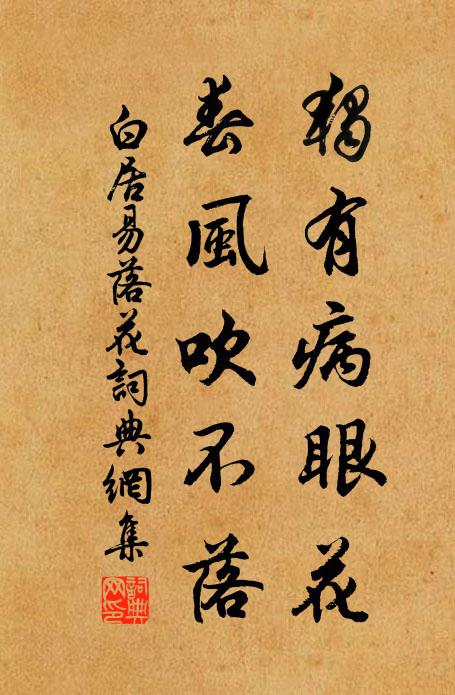 白居易独有病眼花，春风吹不落书法作品欣赏