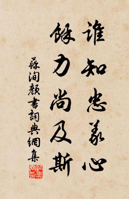 苏洵谁知忠义心,馀力尚及斯书法作品欣赏