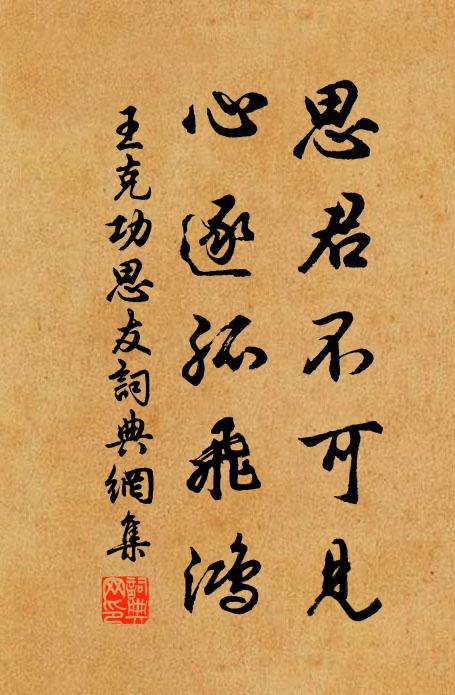 王克功思君不可见，心逐孤飞鸿书法作品欣赏
