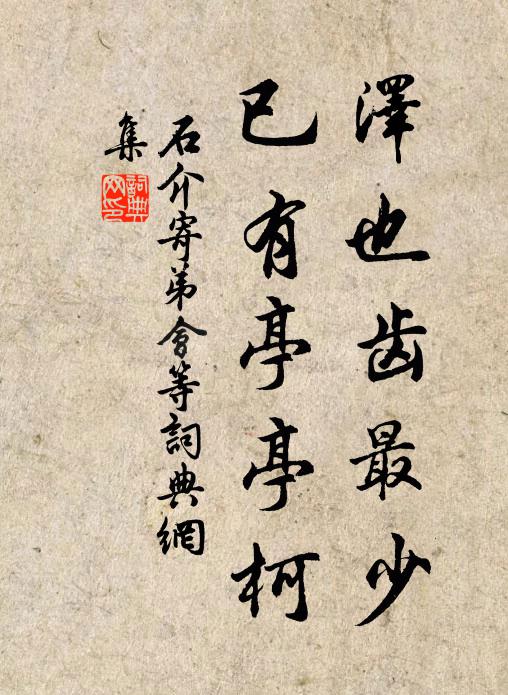 石介泽也齿最少，已有亭亭柯书法作品欣赏
