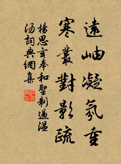 杨思玄远岫凝氛重，寒丛对影疏书法作品欣赏