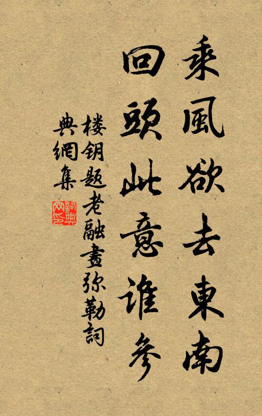 楼钥乘风欲去东南，回头此意谁参书法作品欣赏