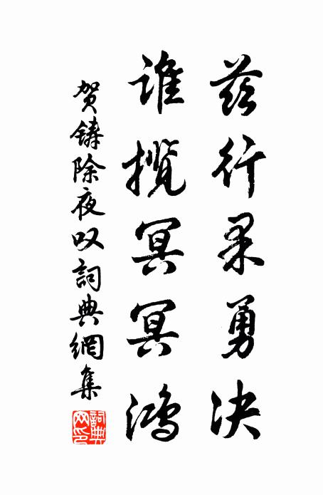 贺铸兹行果勇决，谁揽冥冥鸿书法作品欣赏