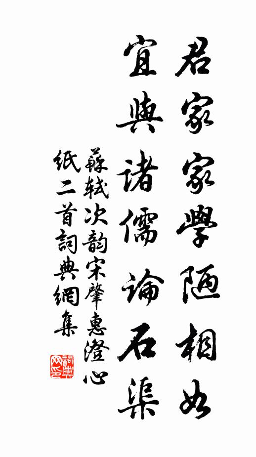 苏轼君家家学陋相如，宜与诸儒论石渠书法作品欣赏