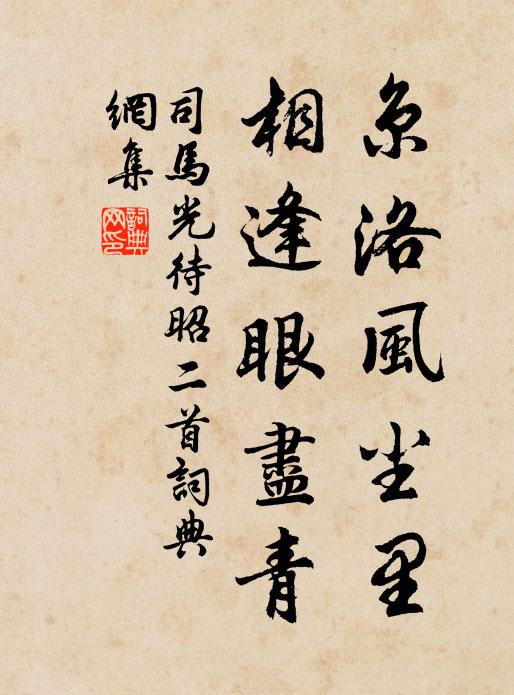 司马光京洛风尘里，相逢眼尽青书法作品欣赏