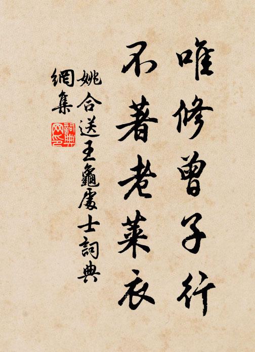 姚合唯修曾子行，不著老莱衣书法作品欣赏