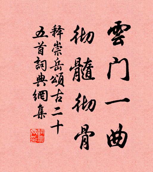 释崇岳云门一曲，彻髓彻骨书法作品欣赏