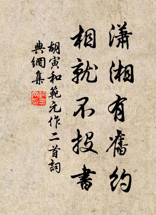 胡寅潇湘有旧约，相就不投书书法作品欣赏
