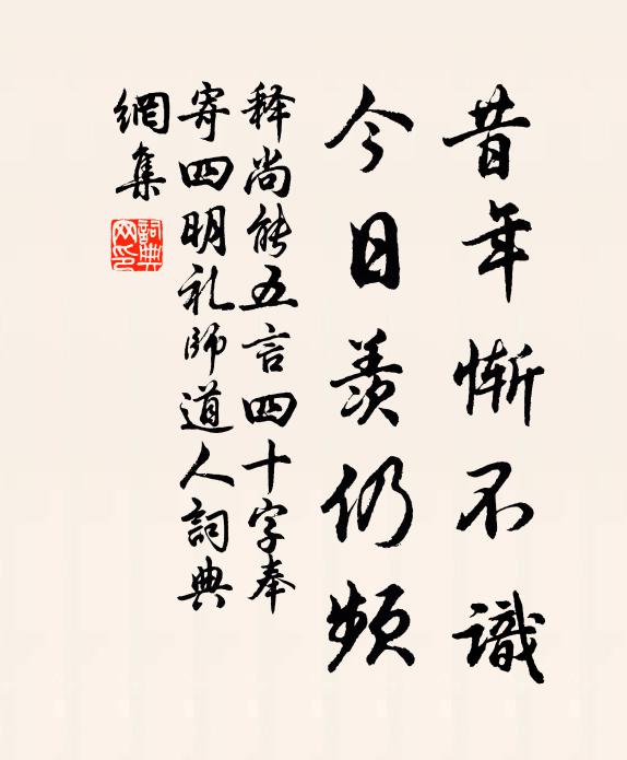 释尚能昔年惭不识，今日羡仍频书法作品欣赏