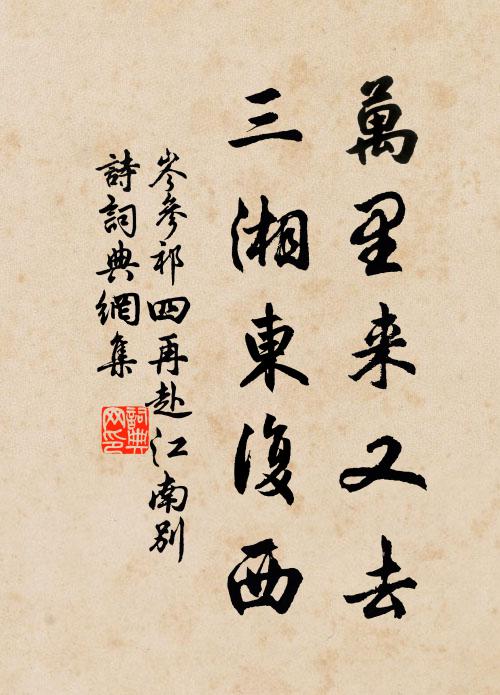 岑参万里来又去，三湘东复西书法作品欣赏