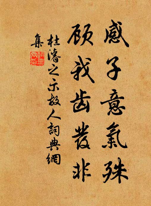 杜濬之感子意气殊，顾我齿发非书法作品欣赏