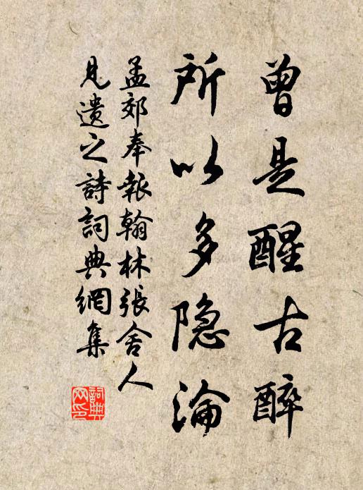 孟郊曾是醒古醉，所以多隐沦书法作品欣赏