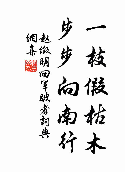 赵徵明一枝假枯木，步步向南行书法作品欣赏