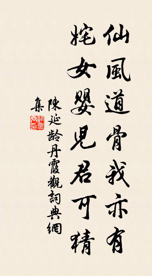 陈延龄仙风道骨我亦有，姹女婴儿君可猜书法作品欣赏
