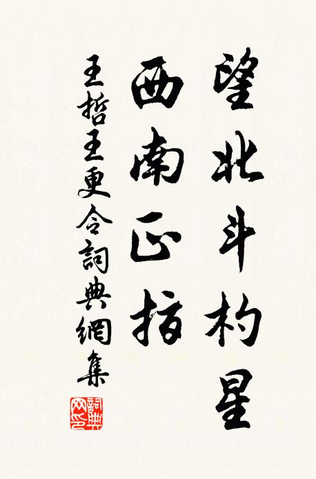 王哲望北斗杓星，西南正指书法作品欣赏
