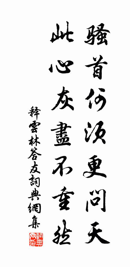 释云林骚首何须更问天，此心灰尽不重然书法作品欣赏