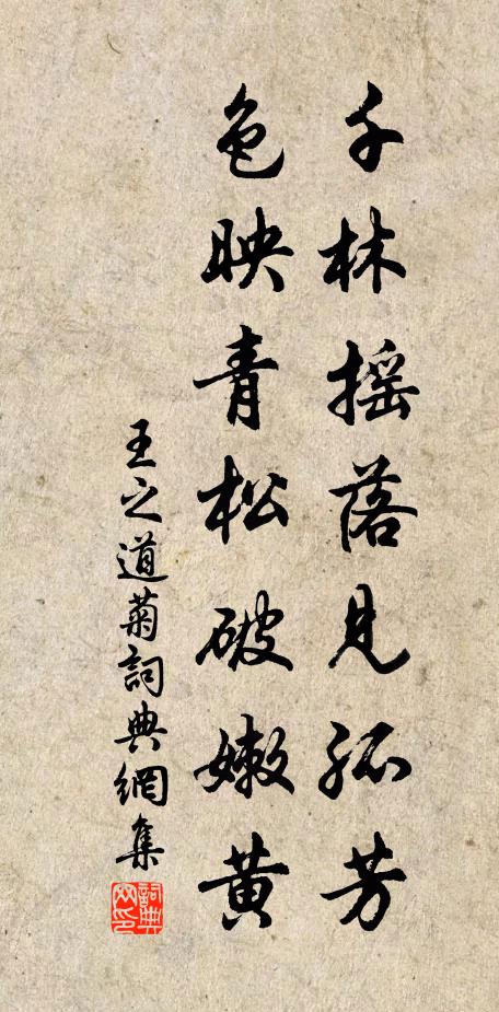 王之道千林摇落见孤芳，色映青松破嫩黄书法作品欣赏