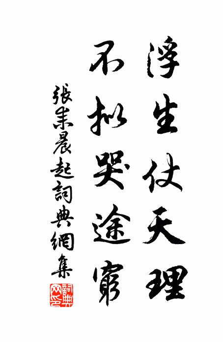 张耒浮生仗天理，不拟哭途穷书法作品欣赏