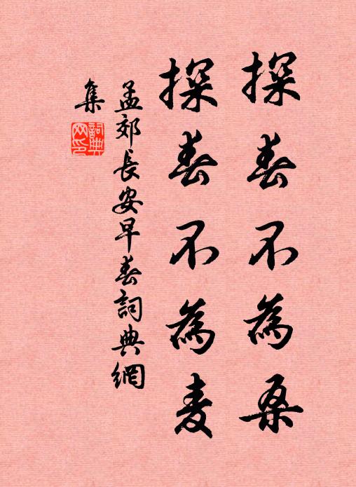 孟郊探春不为桑，探春不为麦书法作品欣赏