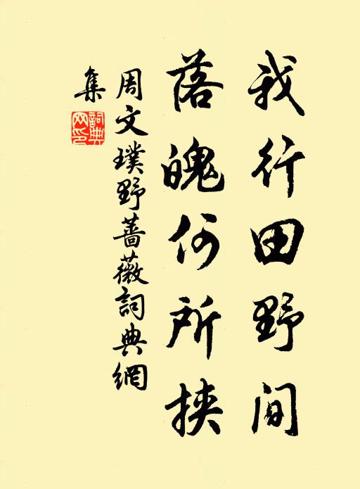 周文璞我行田野间，落魄何所挟书法作品欣赏