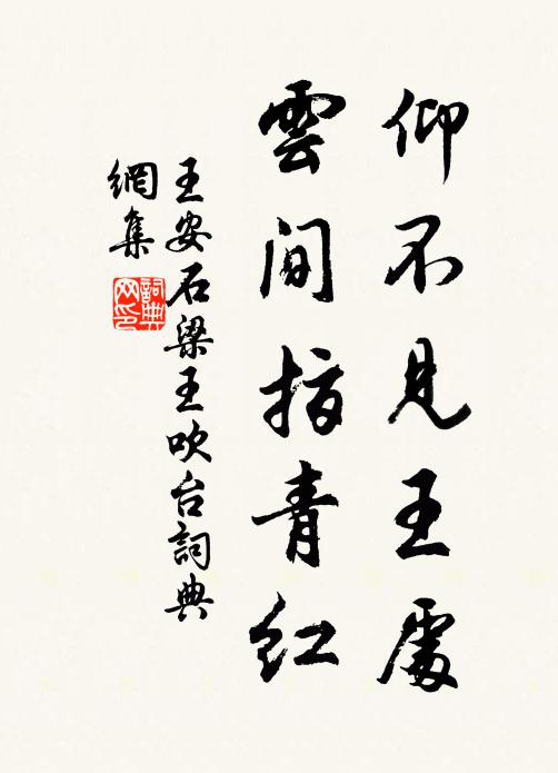 王安石仰不见王处，云间指青红书法作品欣赏