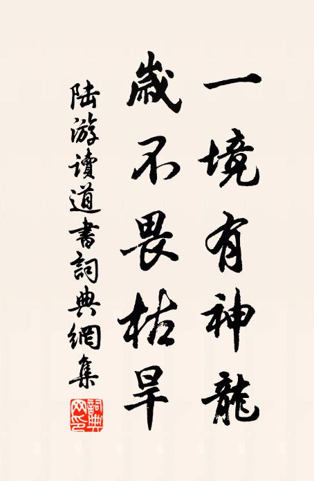 陆游一境有神龙，岁不畏枯旱书法作品欣赏