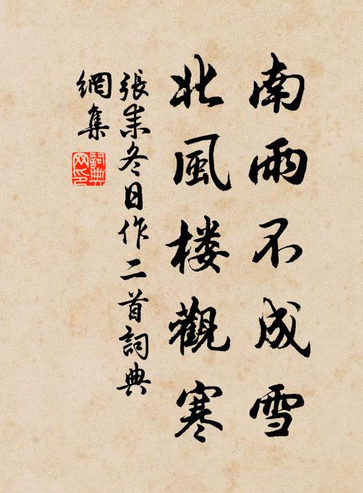 张耒南雨不成雪，北风楼观寒书法作品欣赏