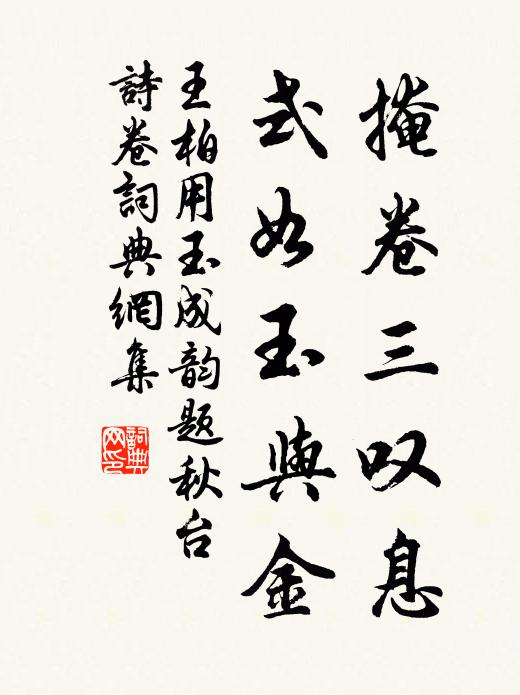 王柏掩卷三叹息，式如玉与金书法作品欣赏
