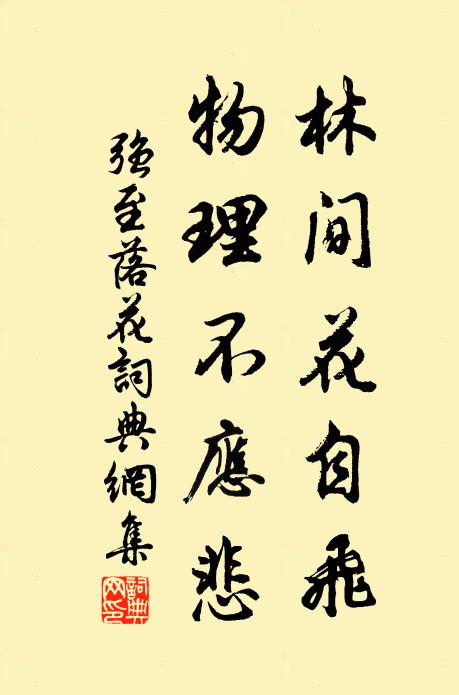 强至林间花自飞，物理不应悲书法作品欣赏