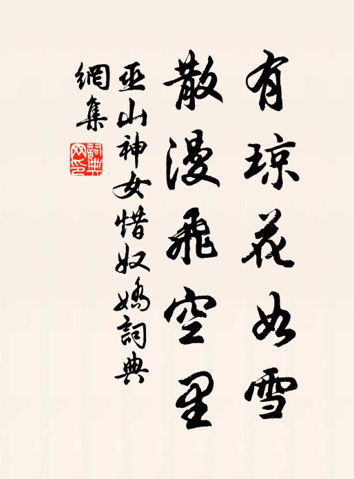巫山神女有琼花如雪，散漫飞空里书法作品欣赏
