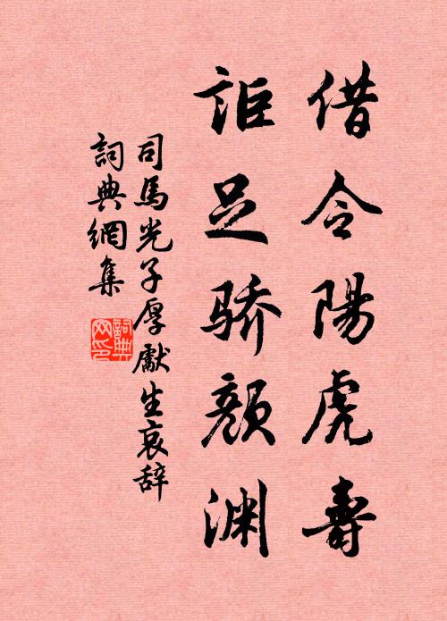司马光借令阳虎寿,讵足骄颜渊书法作品欣赏