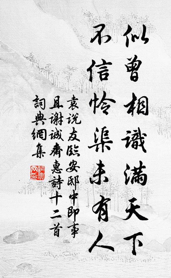 袁说友似曾相识满天下，不信怜渠未有人书法作品欣赏
