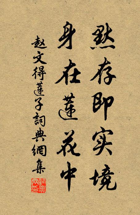 赵文默存即实境，身在莲花中书法作品欣赏