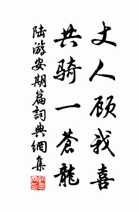 陆游丈人顾我喜，共骑一苍龙书法作品欣赏