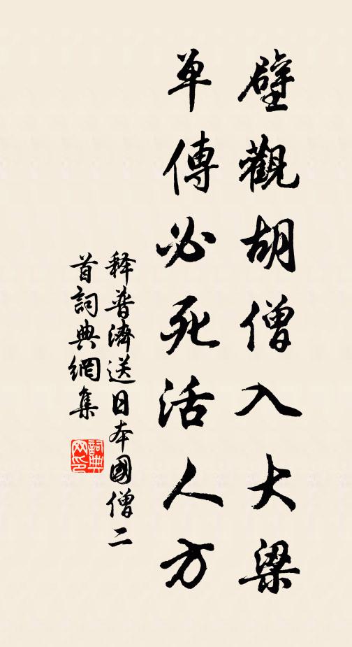 释普济壁观胡僧入大梁，单传必死活人方书法作品欣赏