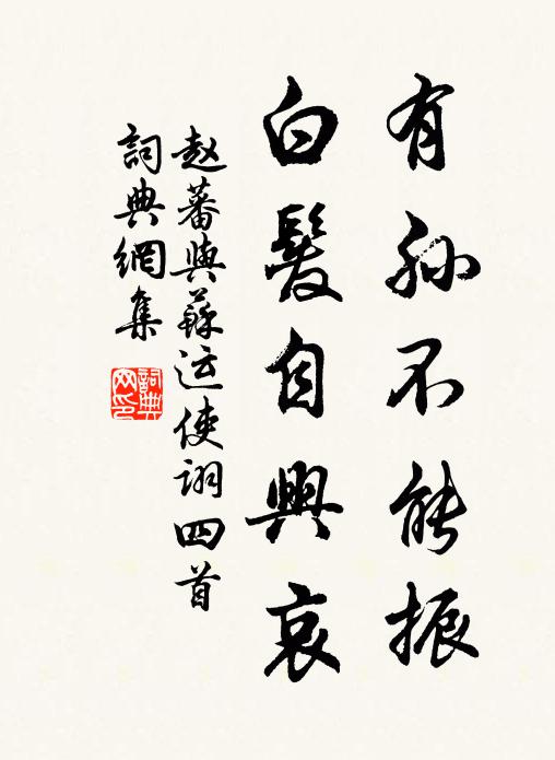 赵蕃有孙不能振，白发自兴哀书法作品欣赏