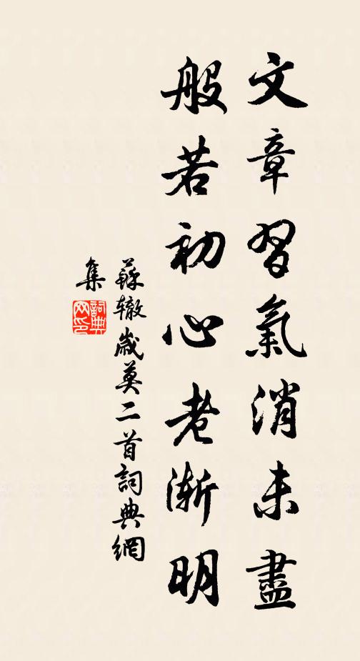 苏辙文章习气消未尽，般若初心老渐明书法作品欣赏