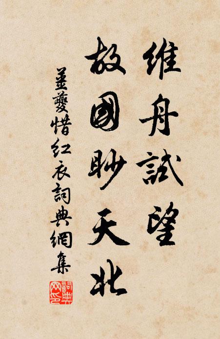 姜夔维舟试望，故国眇天北书法作品欣赏