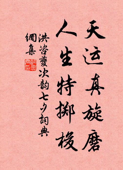 洪咨夔天运真旋磨，人生特掷梭书法作品欣赏