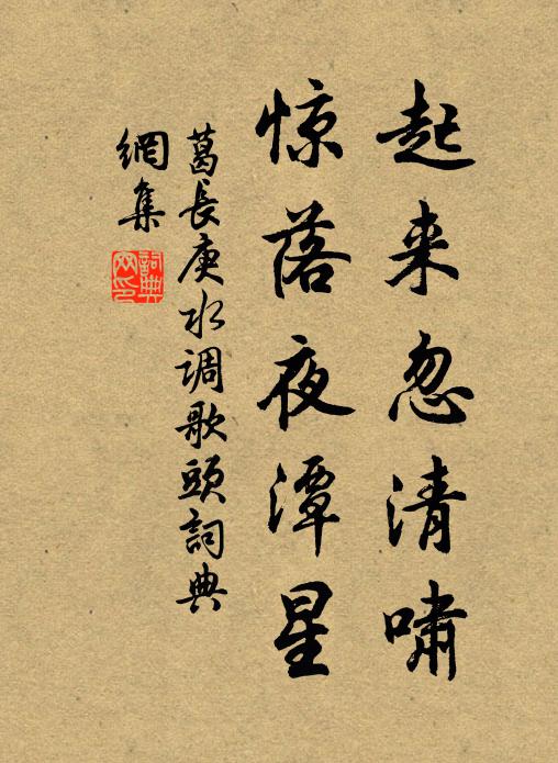 葛长庚起来忽清啸，惊落夜潭星书法作品欣赏