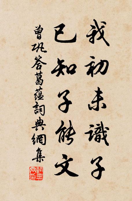曾巩我初未识子，已知子能文书法作品欣赏