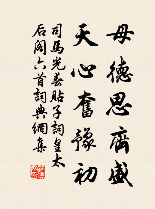 司马光母德思齐盛，天心奋豫初书法作品欣赏