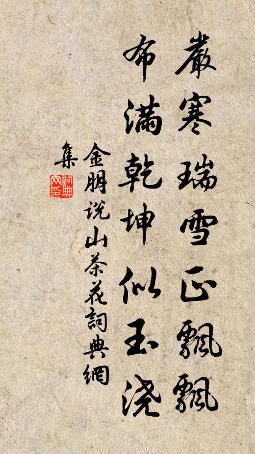 金朋说严寒瑞雪正飘飘，布满乾坤似玉浇书法作品欣赏