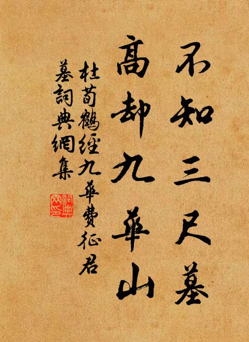 杜荀鹤不知三尺墓，高却九华山书法作品欣赏