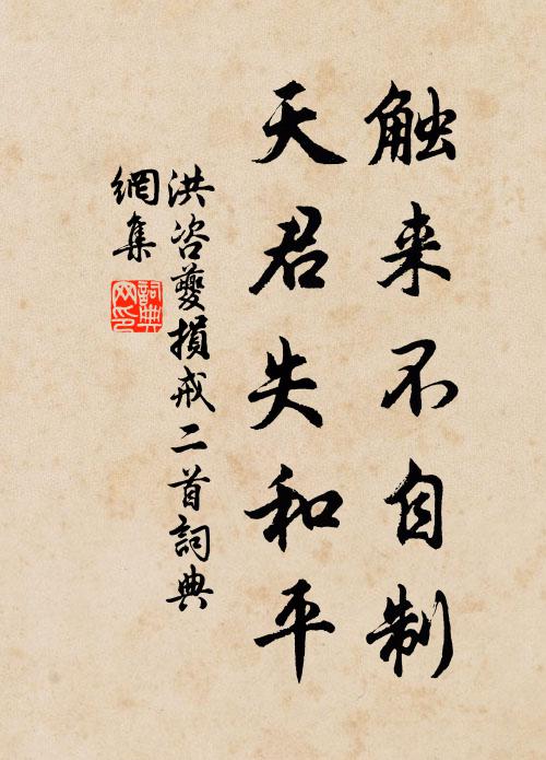 洪咨夔触来不自制，天君失和平书法作品欣赏