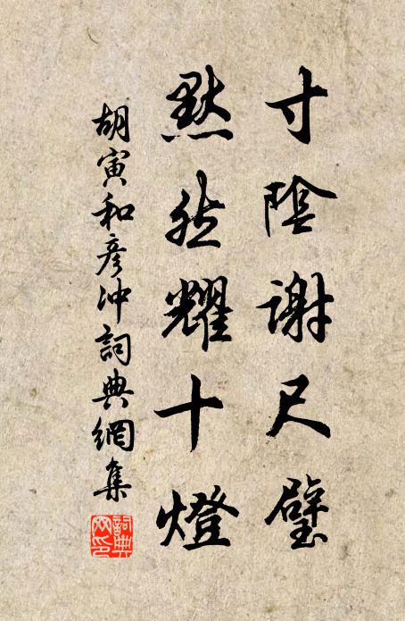 胡寅寸阴谢尺璧，默然耀十灯书法作品欣赏