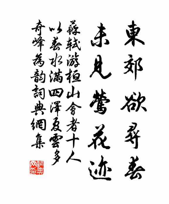 苏轼东郊欲寻春，未见莺花迹书法作品欣赏