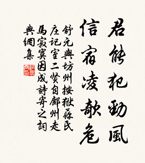 舒元舆君能犯劲风，信宿凌欹危书法作品欣赏